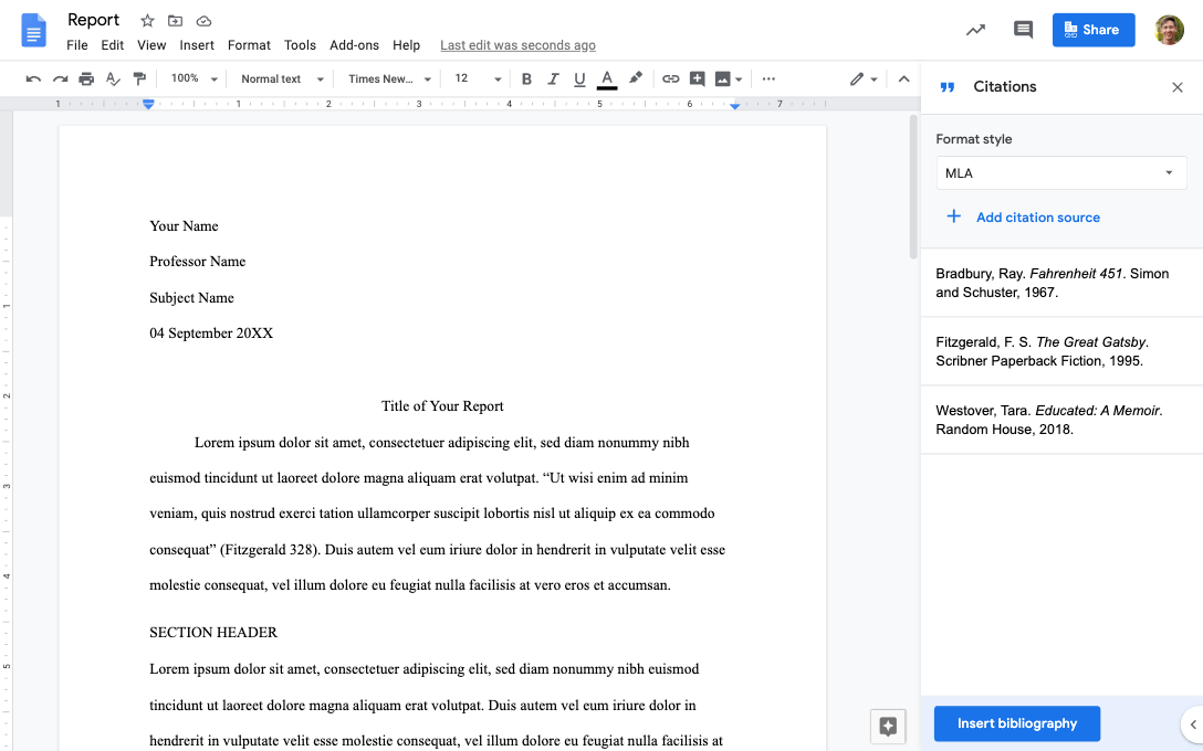 Create and manage citations in Google Docs / UM Information and